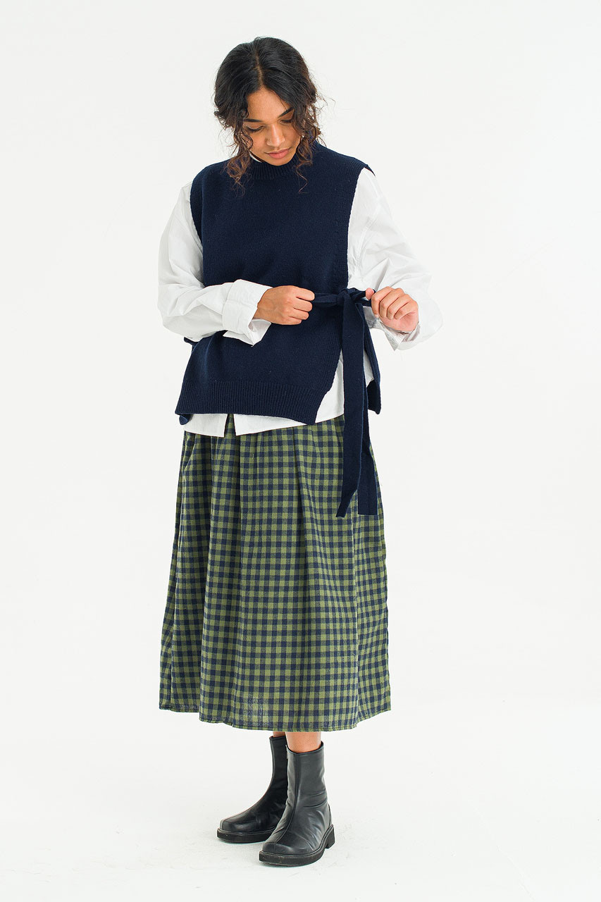 Side Ribbon Vest, Navy