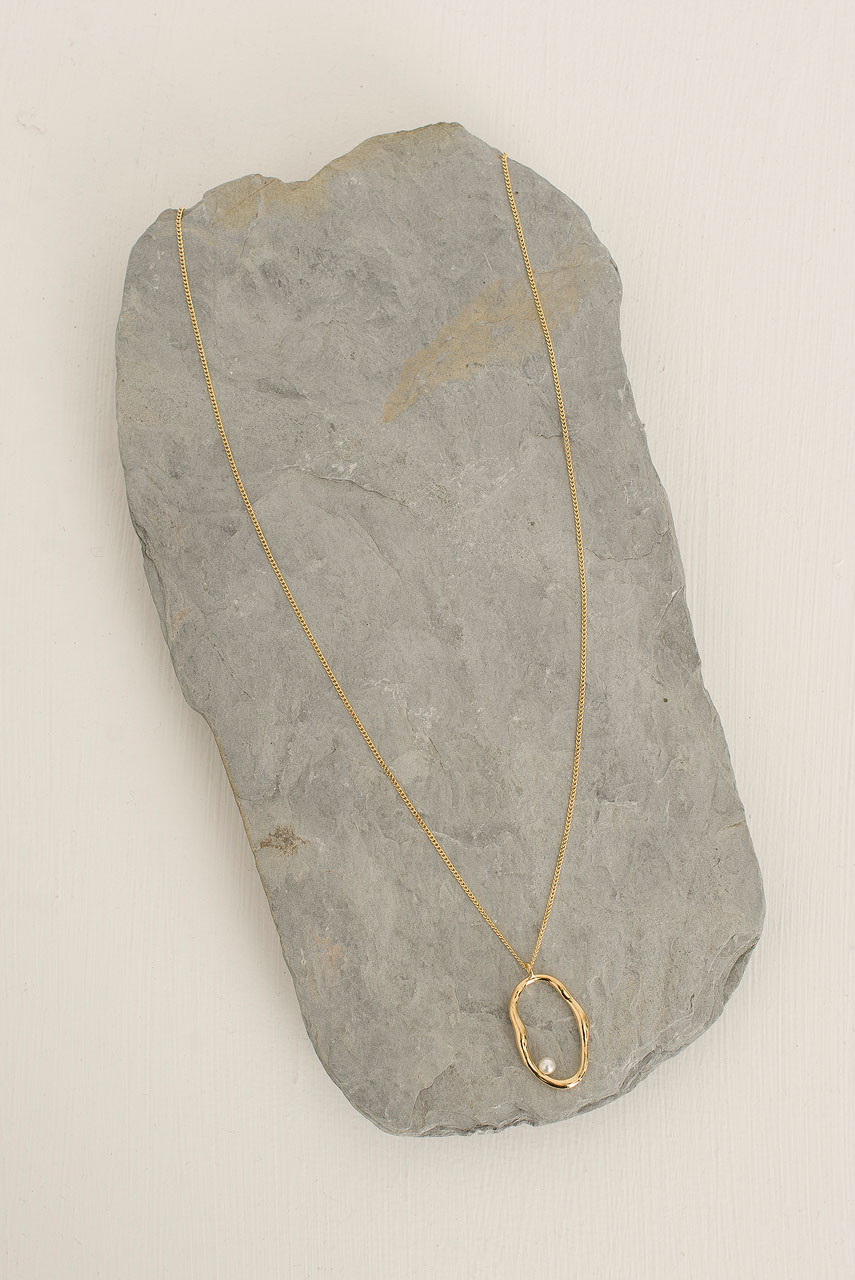 Aditi Pearl Pendant Necklace, 14K Gold Plated