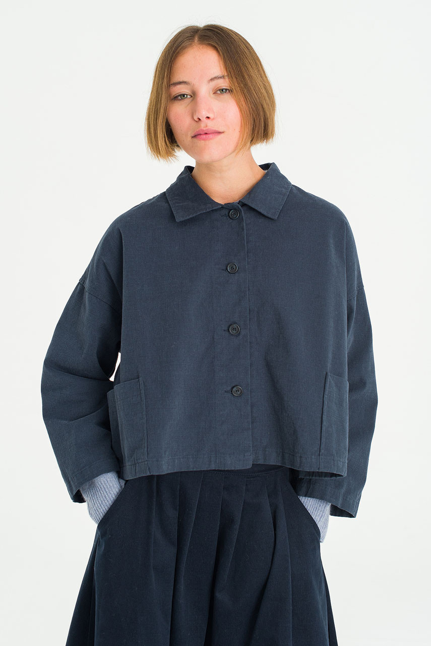 Cotton Workwear Jacket, Navy