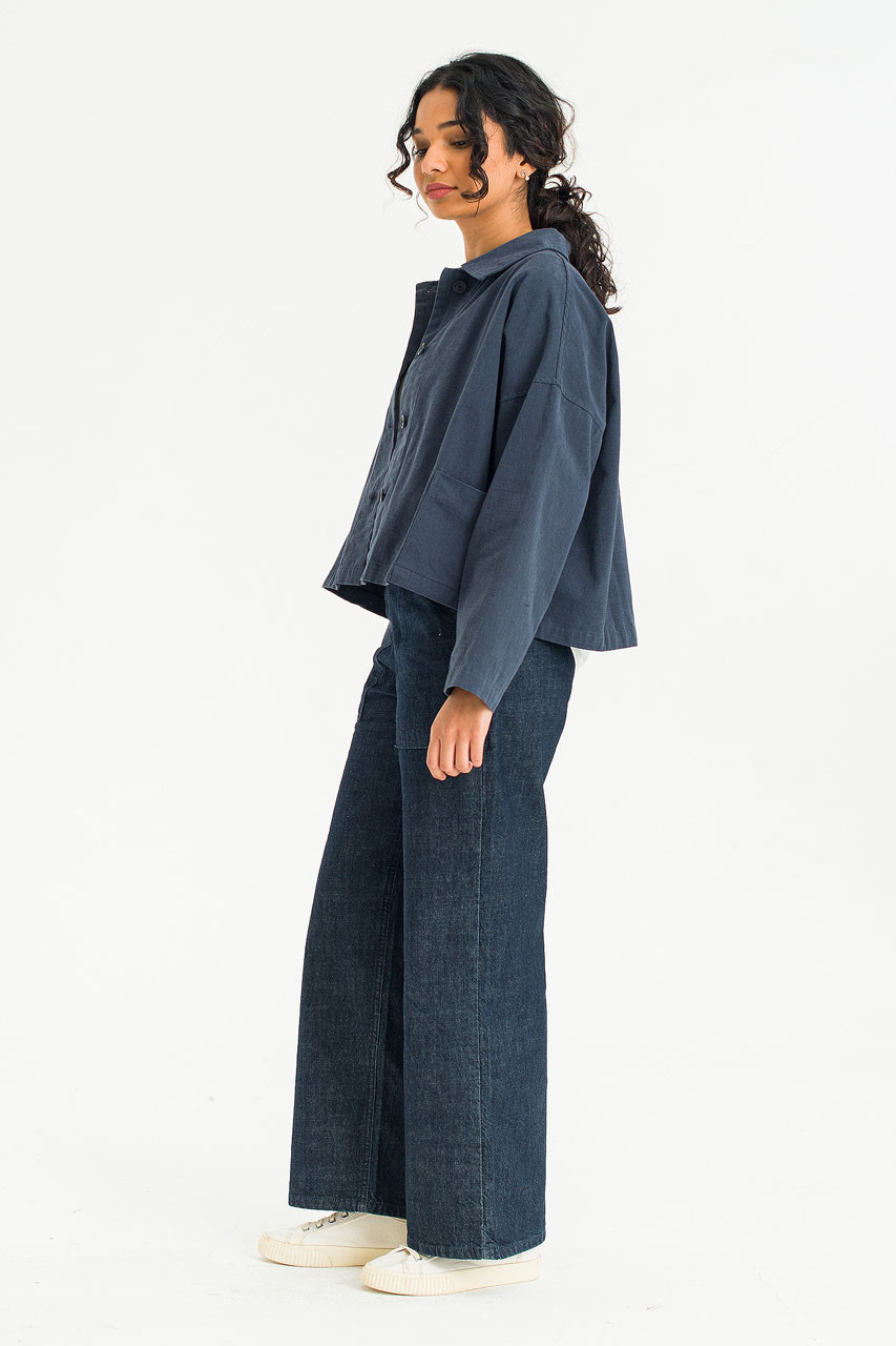 Cotton Workwear Jacket, Navy