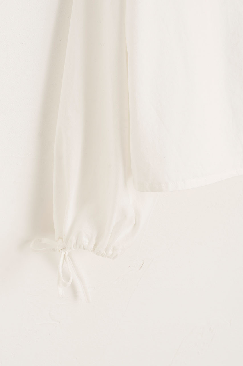 Ribbon Sleeve Balloon Blouse, Ivory