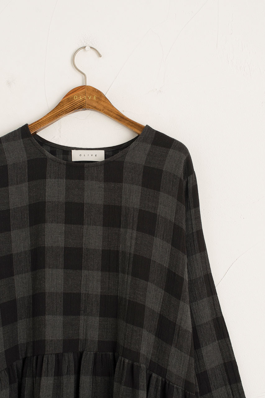 Poppi Double Faced Check Dress, Large Check