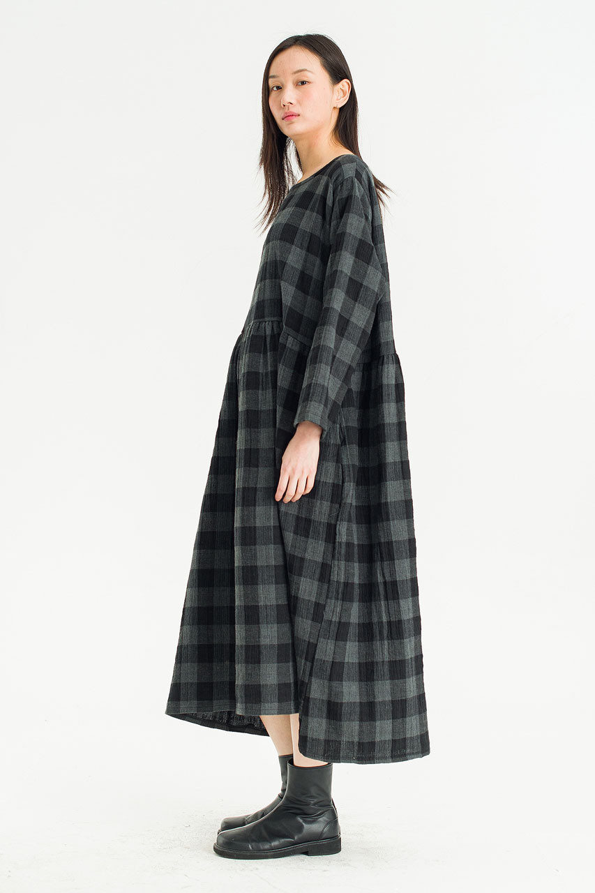 Poppi Double Faced Check Dress, Large Check