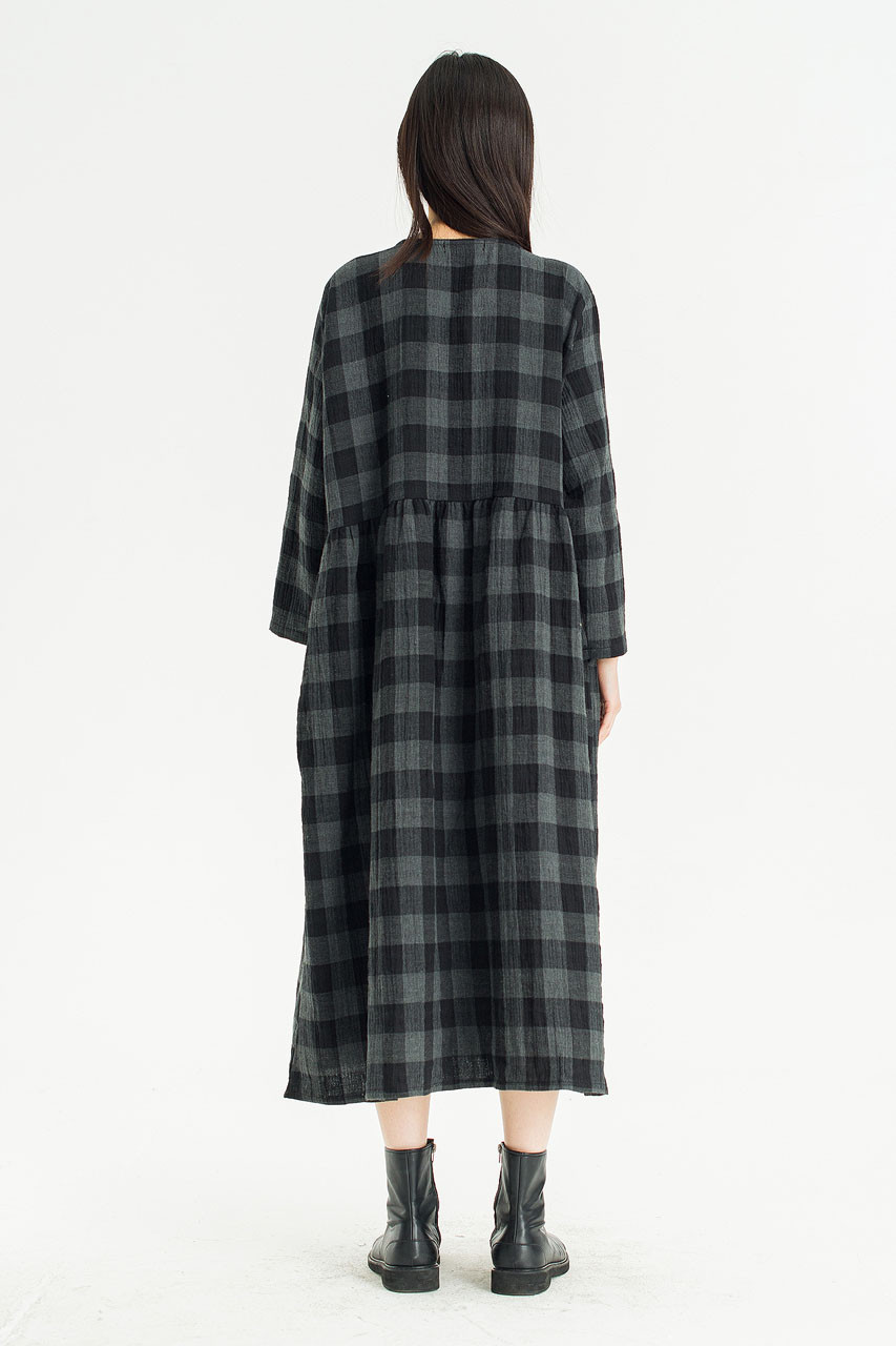 Poppi Double Faced Check Dress, Large Check