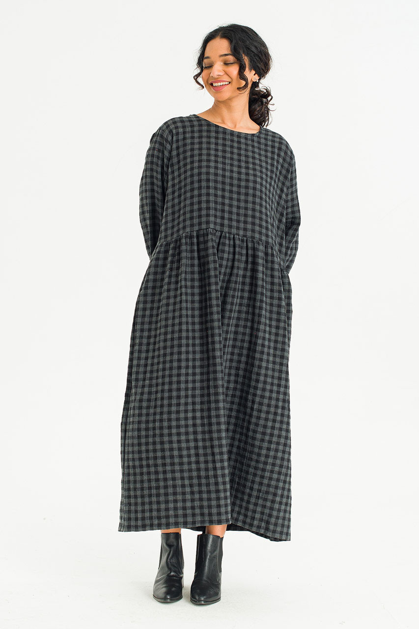 Poppi Double Faced Check Dress, Small Check