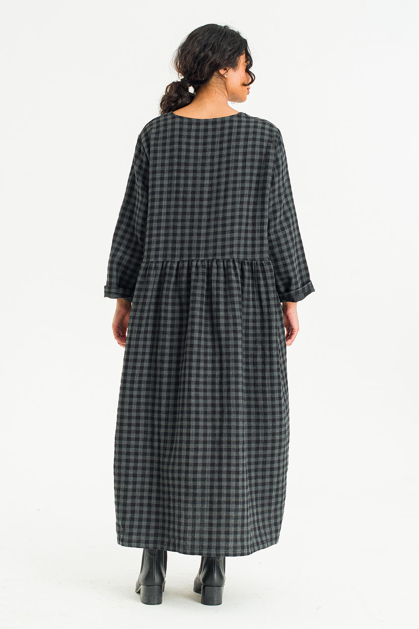 Poppi Double Faced Check Dress, Small Check