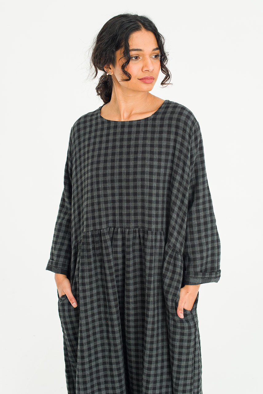 Poppi Double Faced Check Dress, Small Check