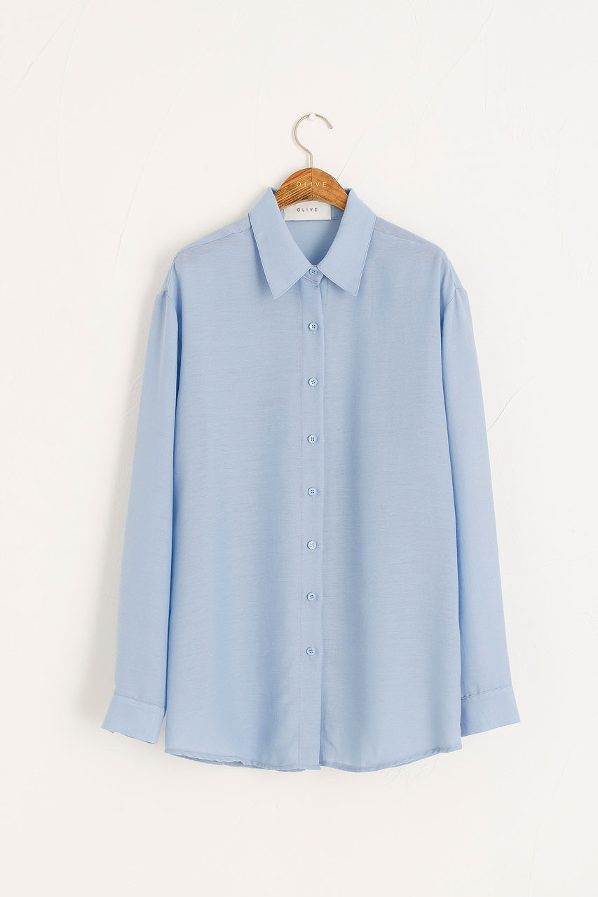 Soft Crepe Shirt, Blue