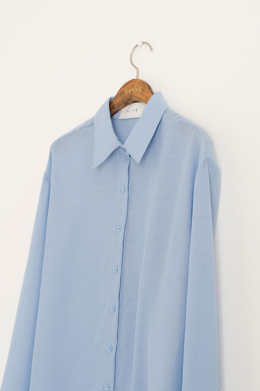 Soft Crepe Shirt, Blue
