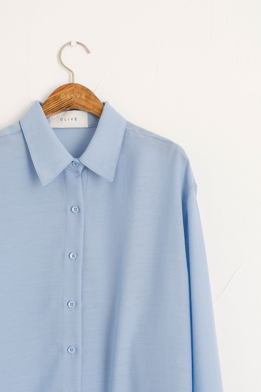 Soft Crepe Shirt, Blue