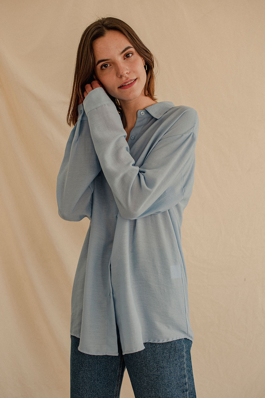 Soft Crepe Shirt, Blue