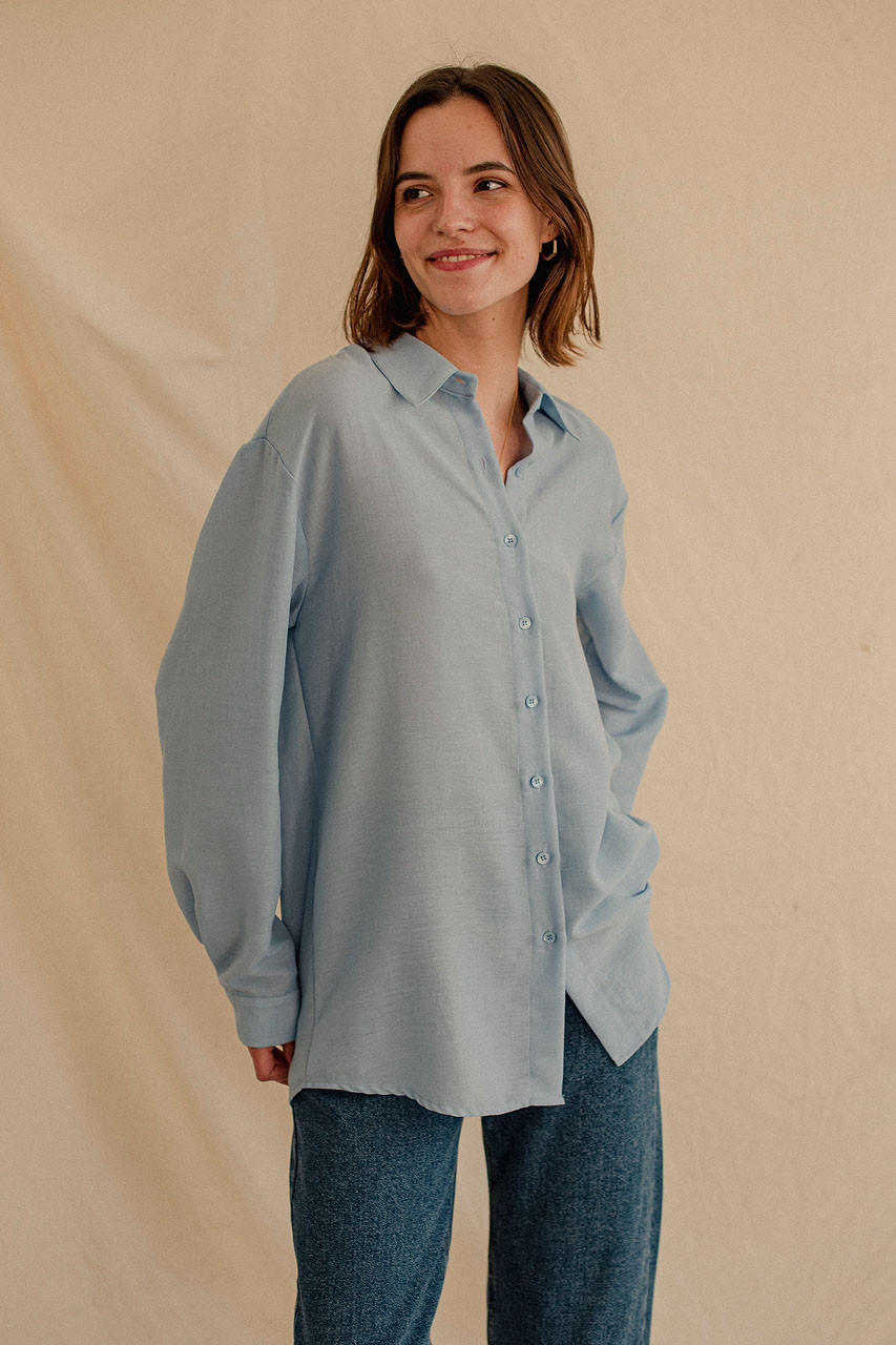 Soft Crepe Shirt, Blue