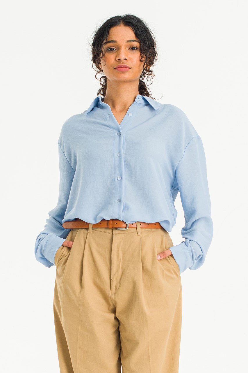 Soft Crepe Shirt, Blue