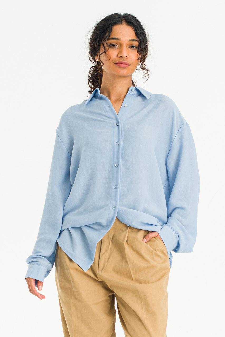 Soft Crepe Shirt, Blue