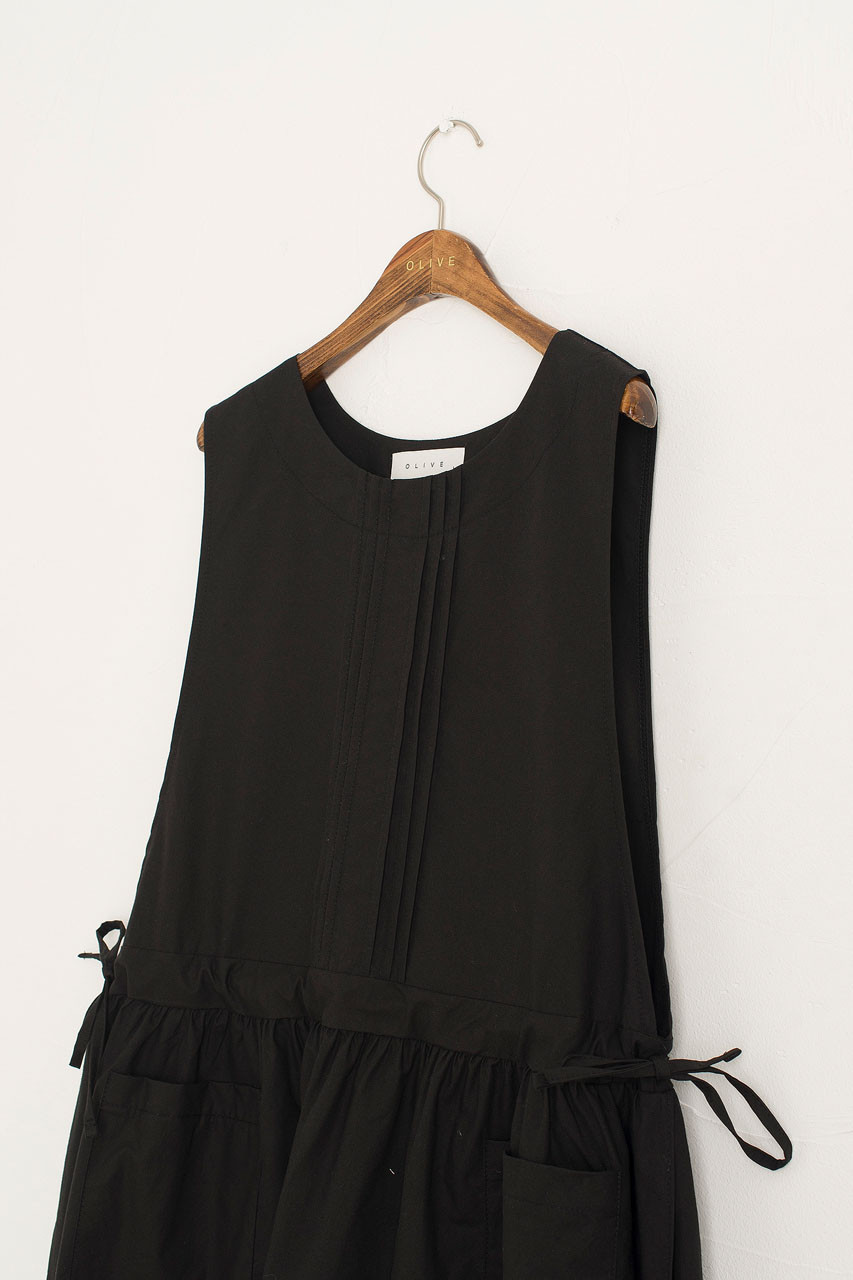 Open Apron Dress, Black