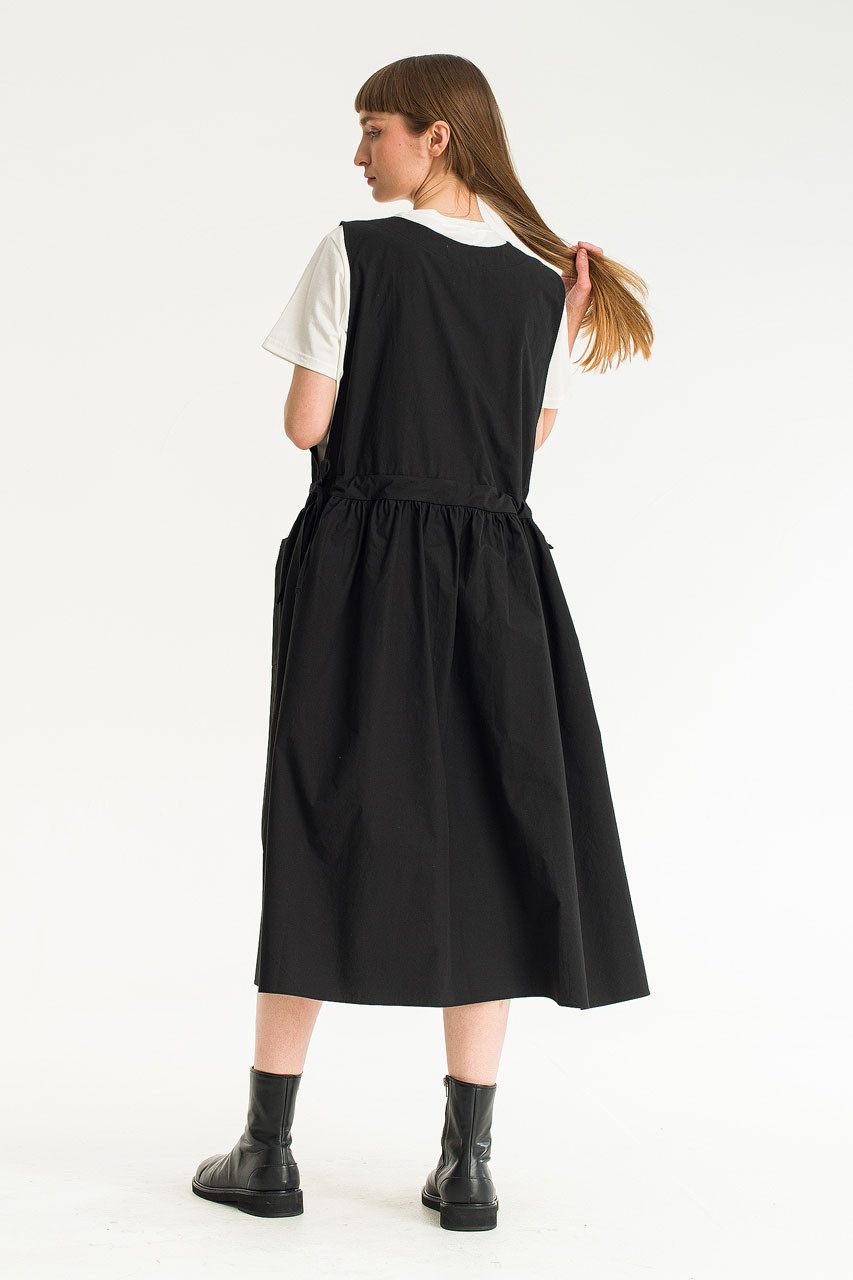 Open Apron Dress, Black
