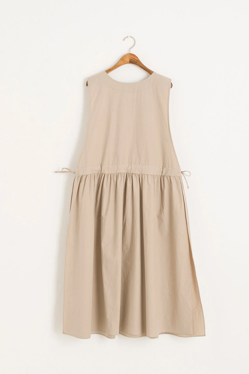 Open Apron Dress, Beige