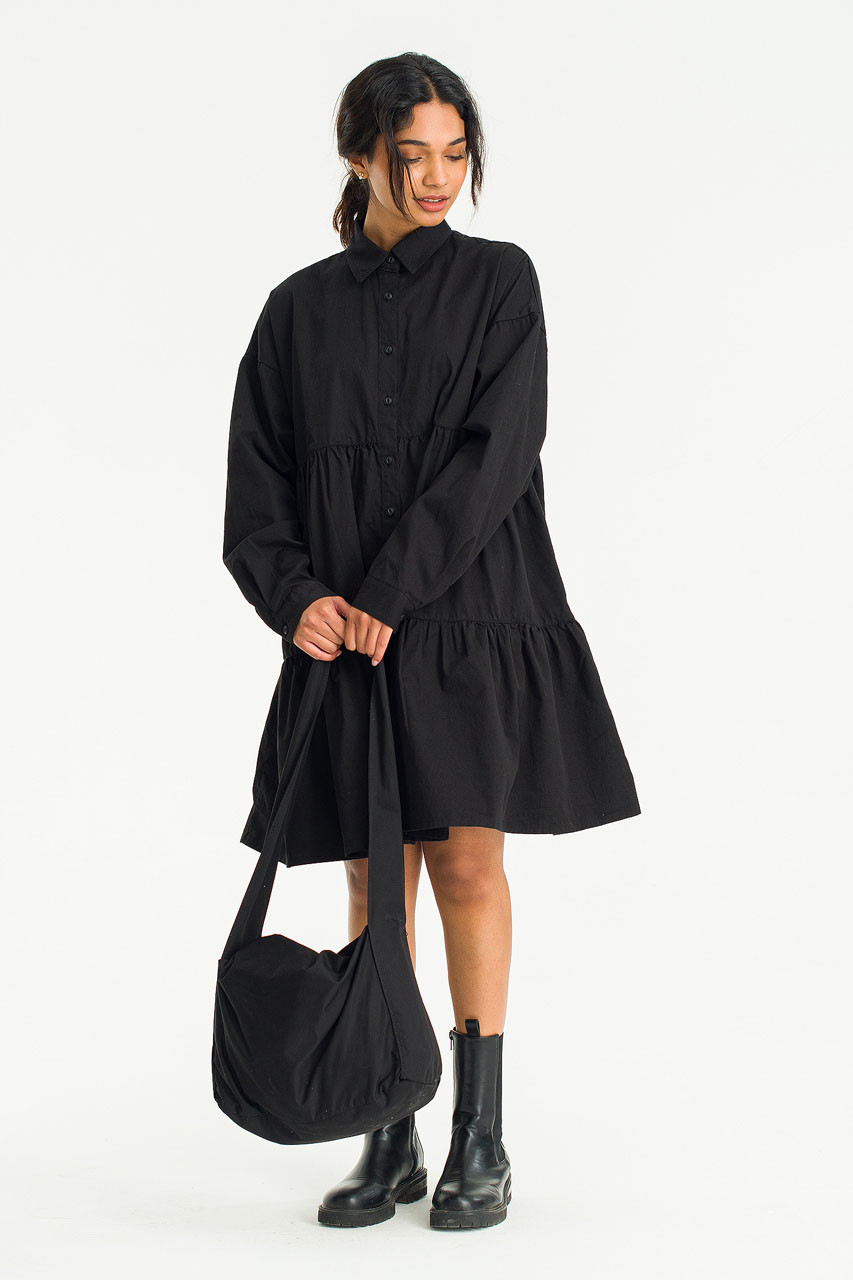 Leon Tiered Dress, Black
