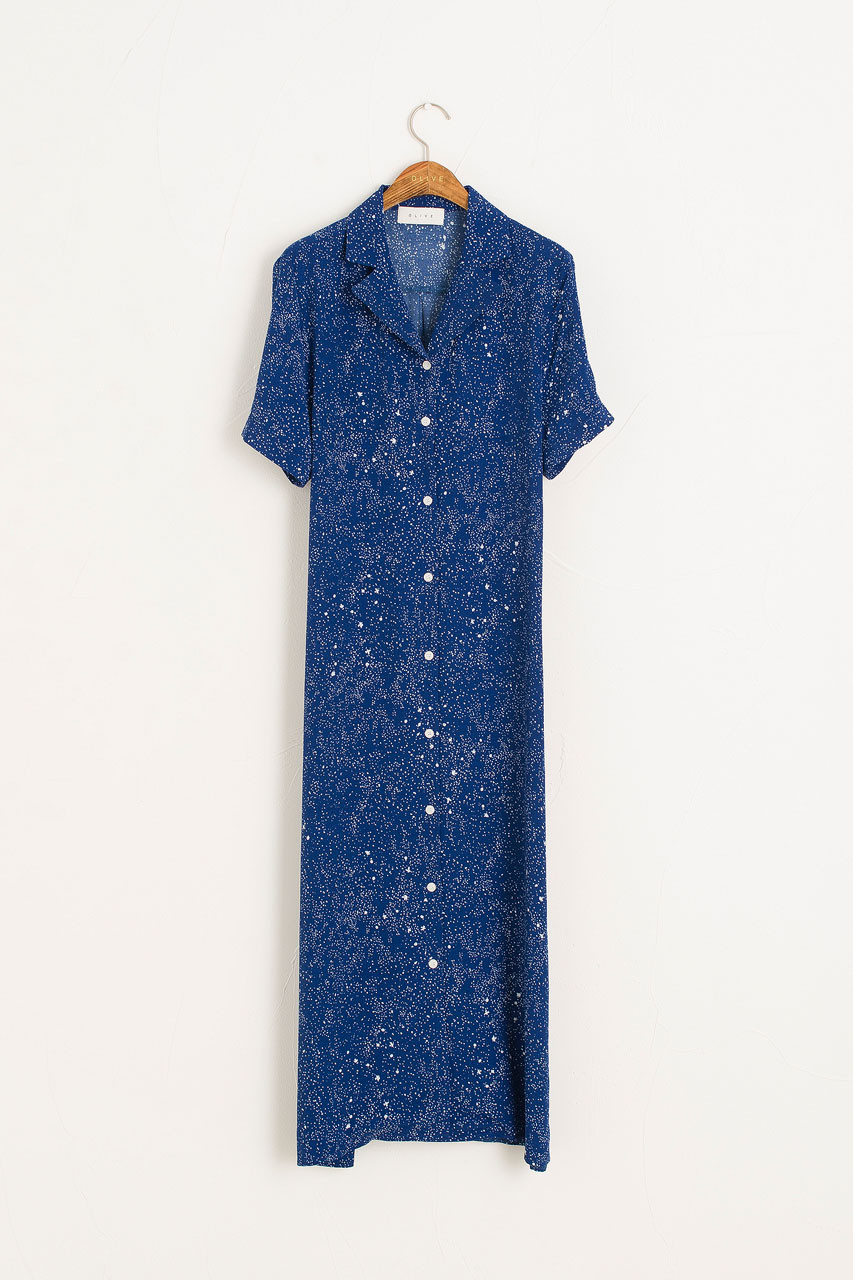 Dotty Maxi Dress, Blue