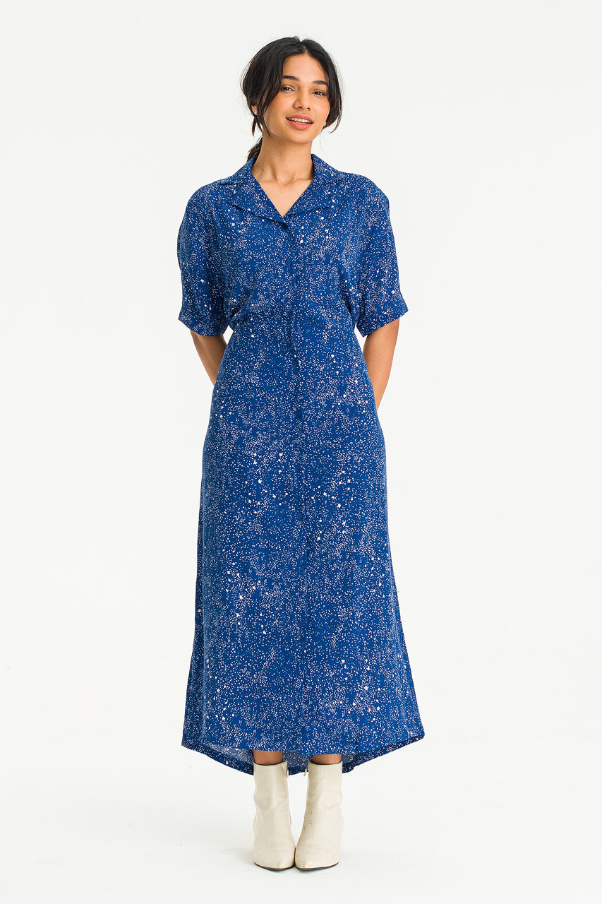 Dotty Maxi Dress, Blue
