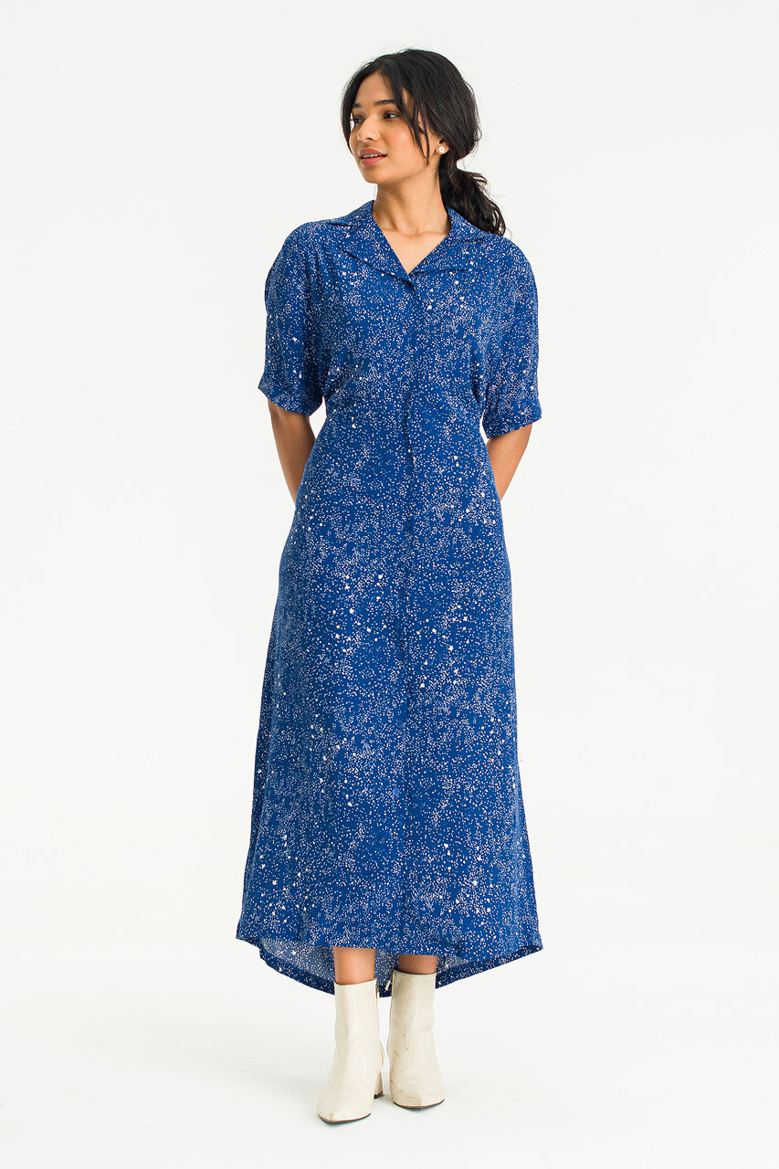Dotty Maxi Dress, Blue