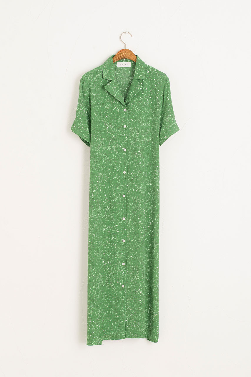 Dotty Maxi Dress, Green