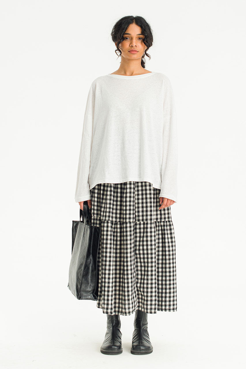 Linen Mix Basic Tee, Ivory