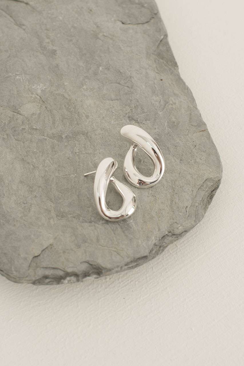 Natural Statement Earrings, Sterling Silver