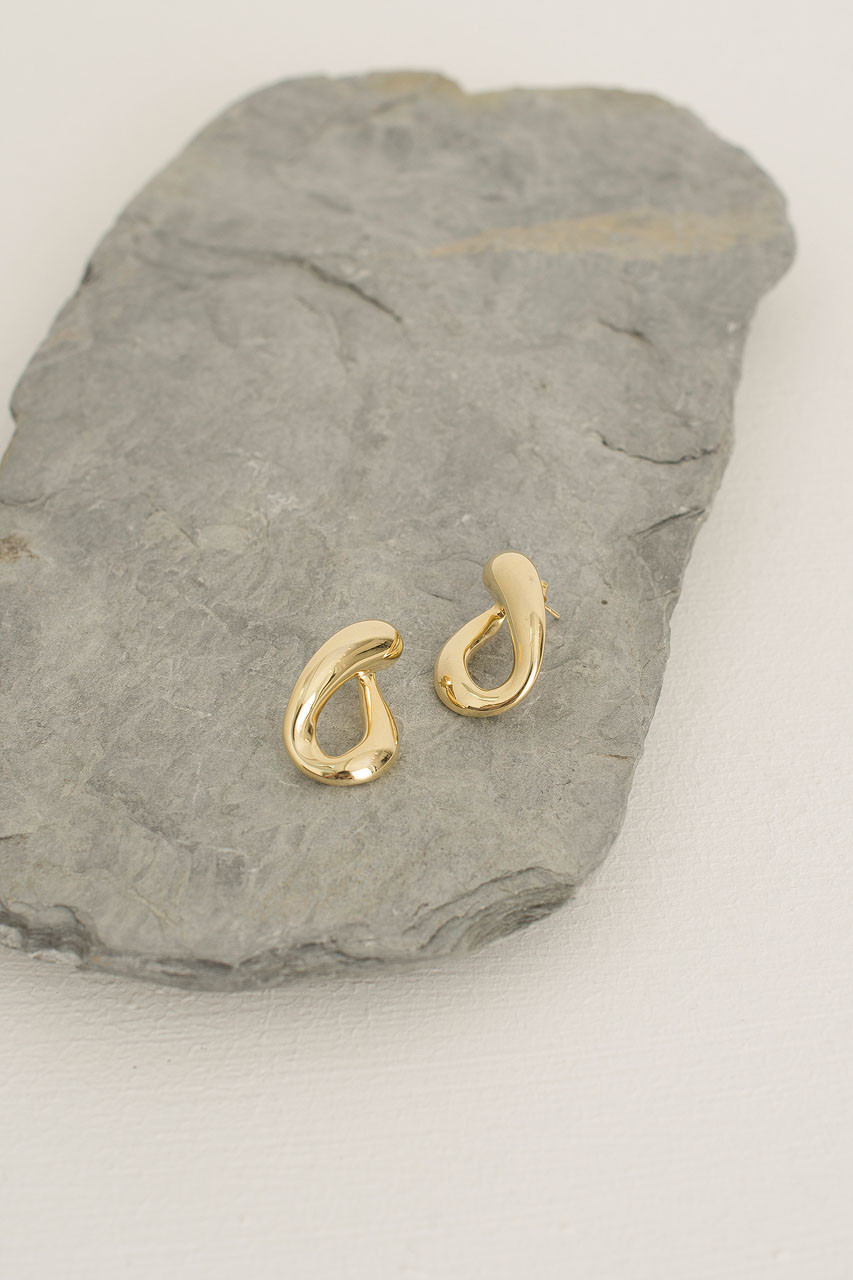 Natural Statement Earrings, 14K Gold Plated