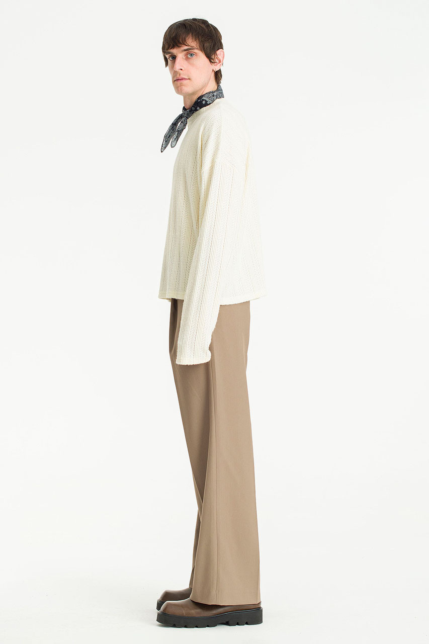 Menswear | Wide Single Pleat Pants, Mocha