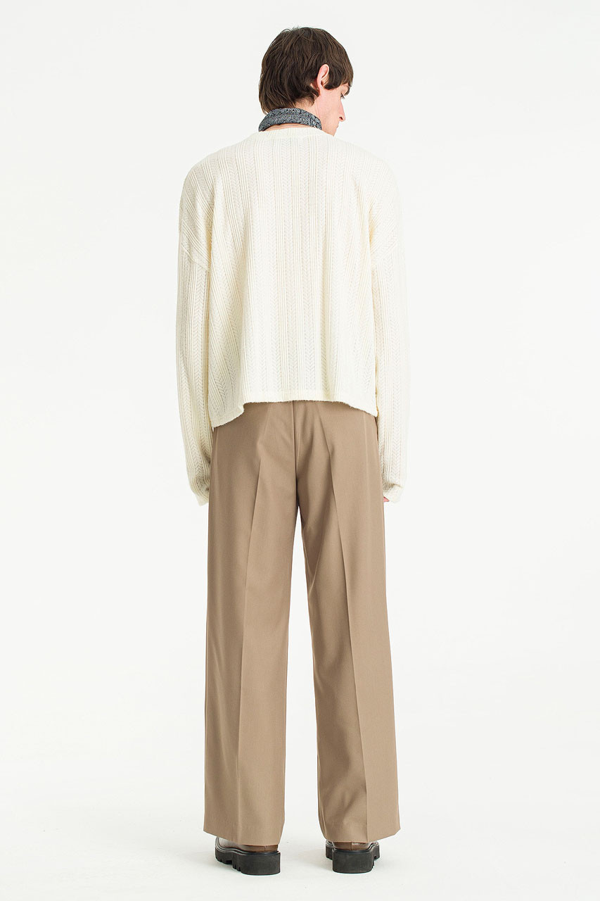 Menswear | Wide Single Pleat Pants, Mocha