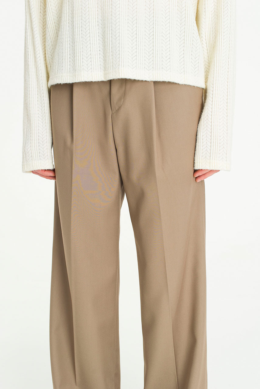 Menswear | Wide Single Pleat Pants, Mocha