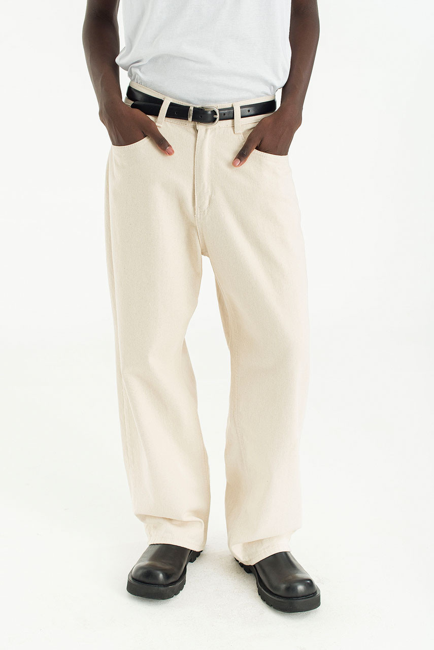 Menswear | Wide Twill Pants, Cream