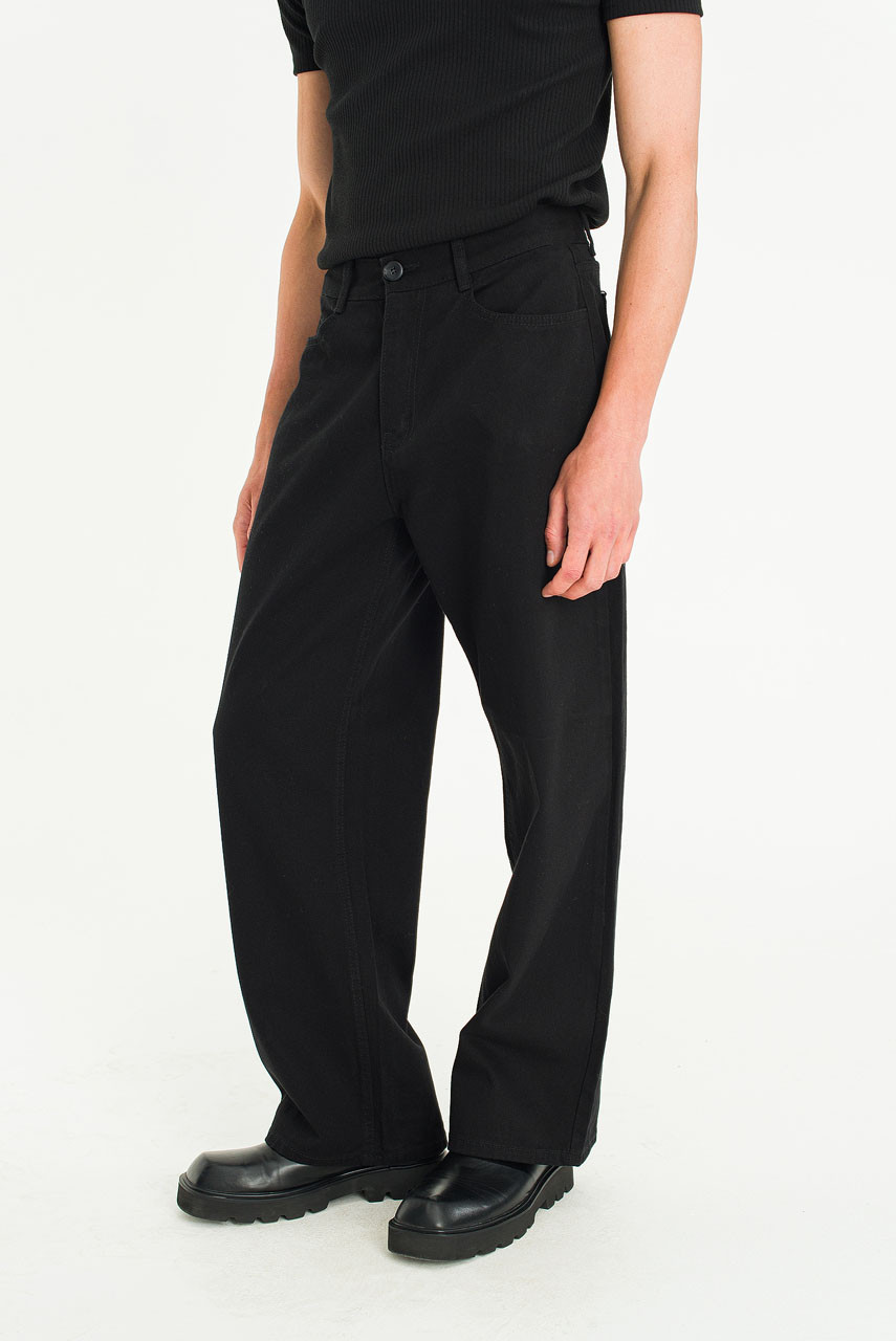 Menswear | Wide Twill Pants, Black