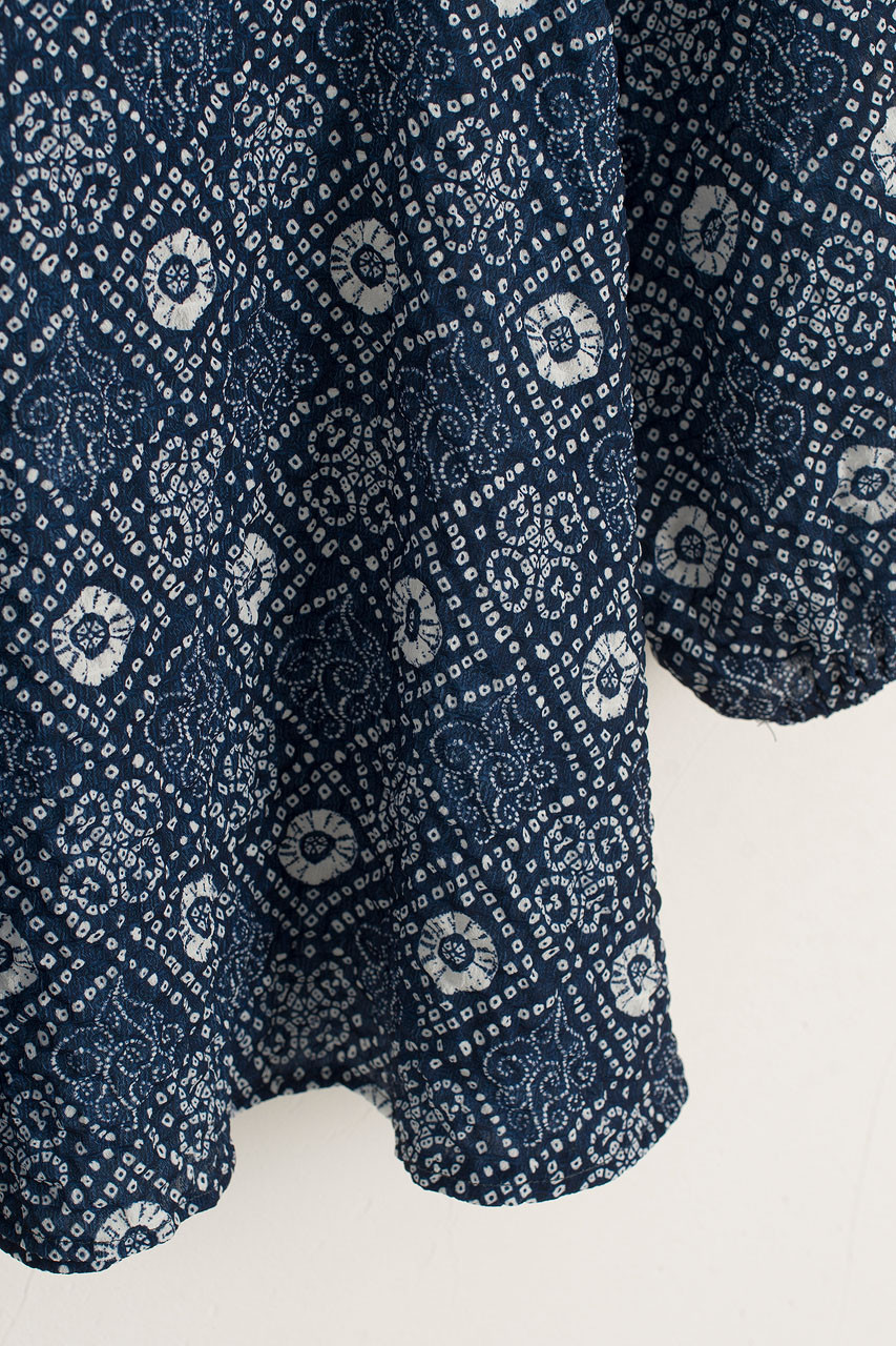 Printed Mini Dress, Navy