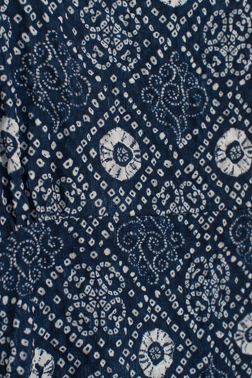 Printed Mini Dress, Navy