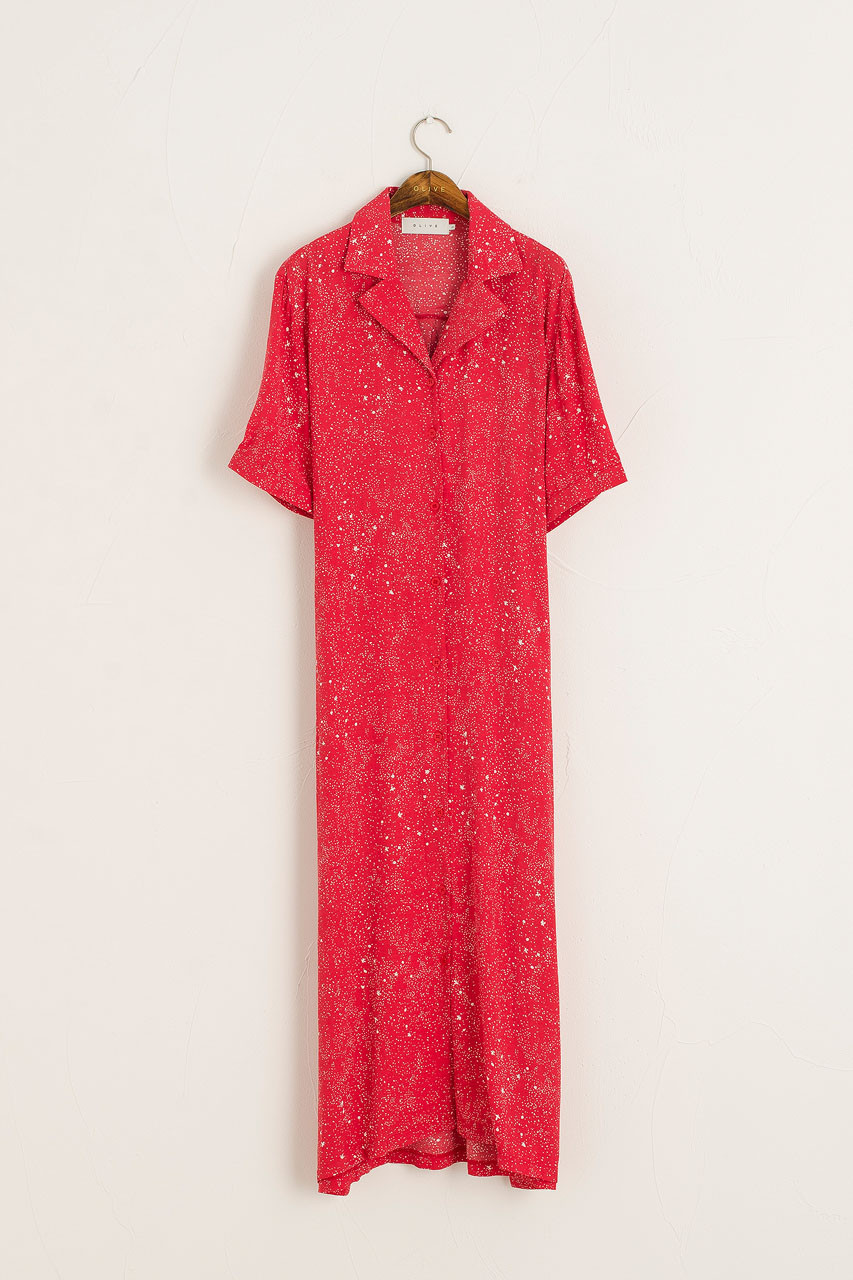 Dotty Maxi Dress, Red