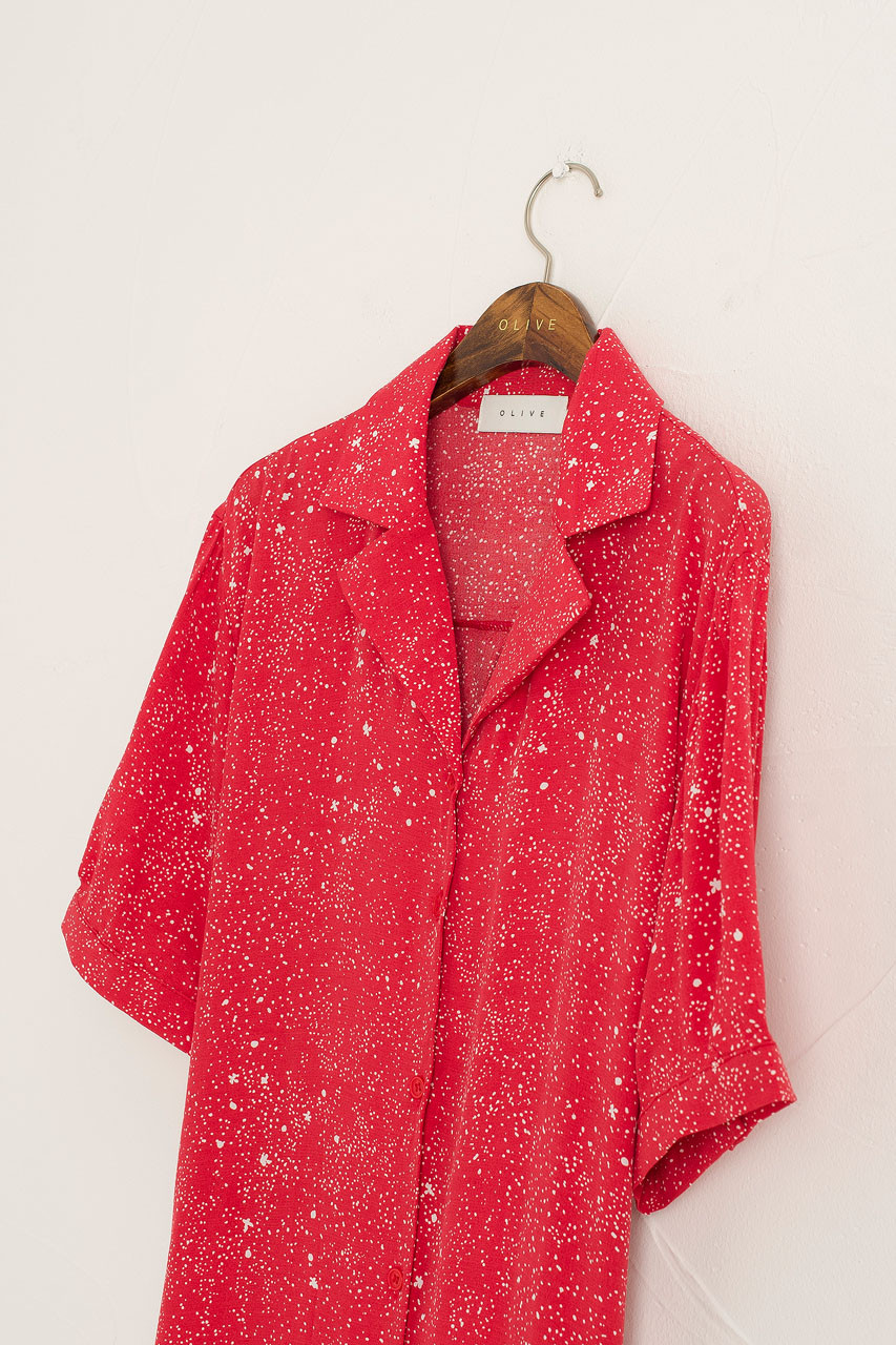 Dotty Maxi Dress, Red