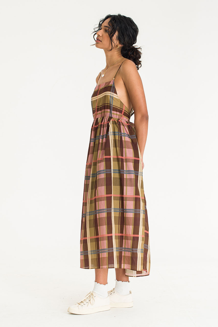 Check Slip Dress, Pink