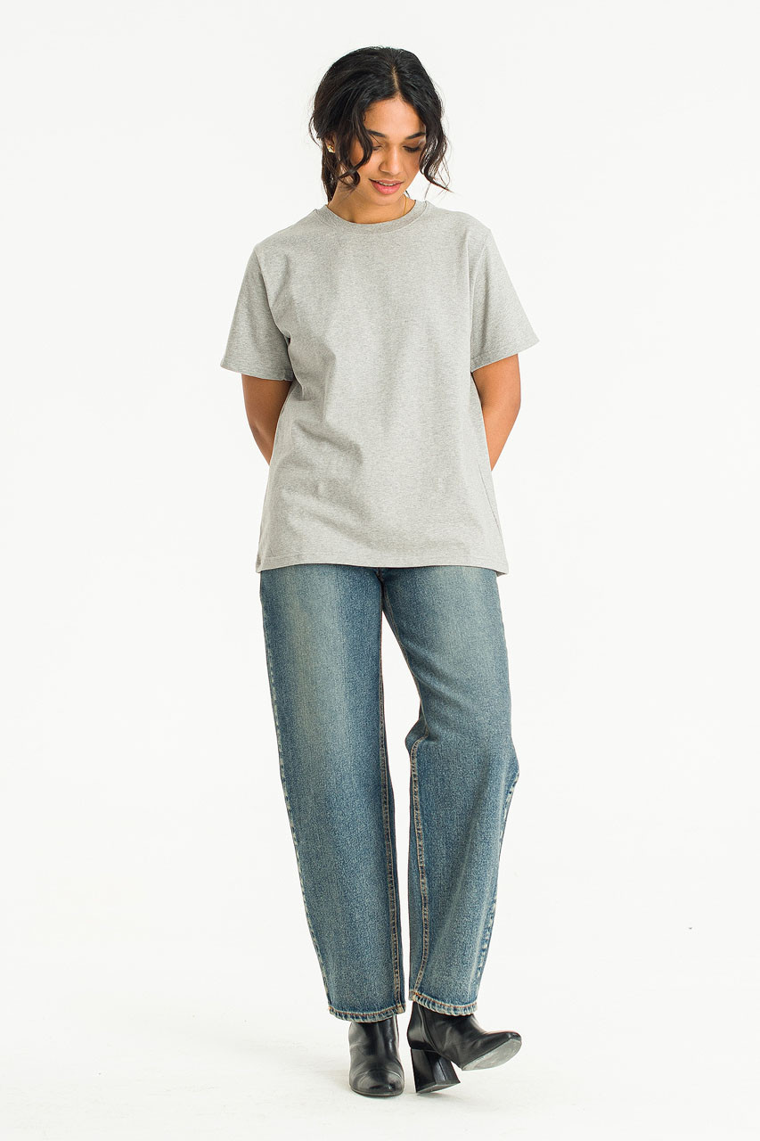 Hana Boy Fit Crew Neck Tee, Mel Grey