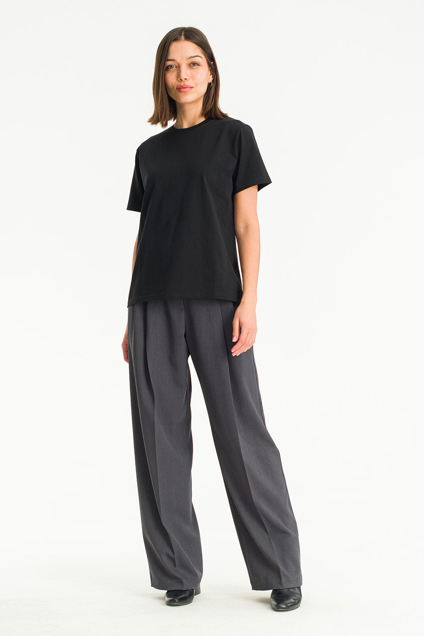 Hana Boy Fit Crew Neck Tee, Black