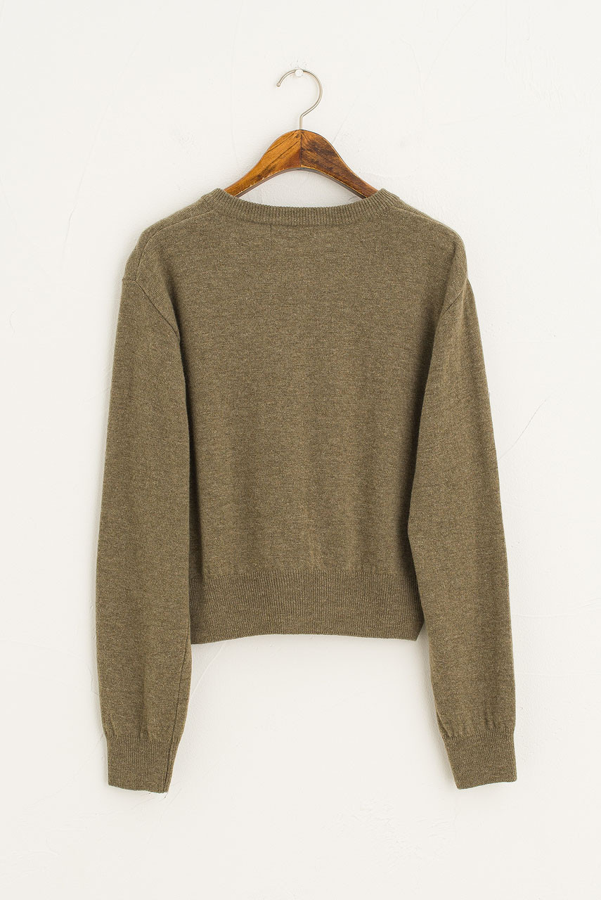 Colour Contrast Cardigan, Khaki