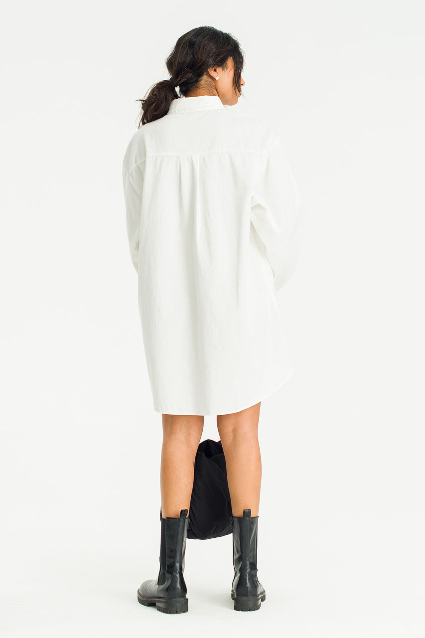Oxford Mini Shirt Dress, Ivory