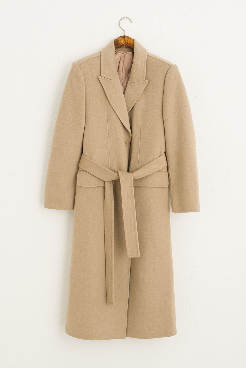 Ella Double button Seamless coat, Sage