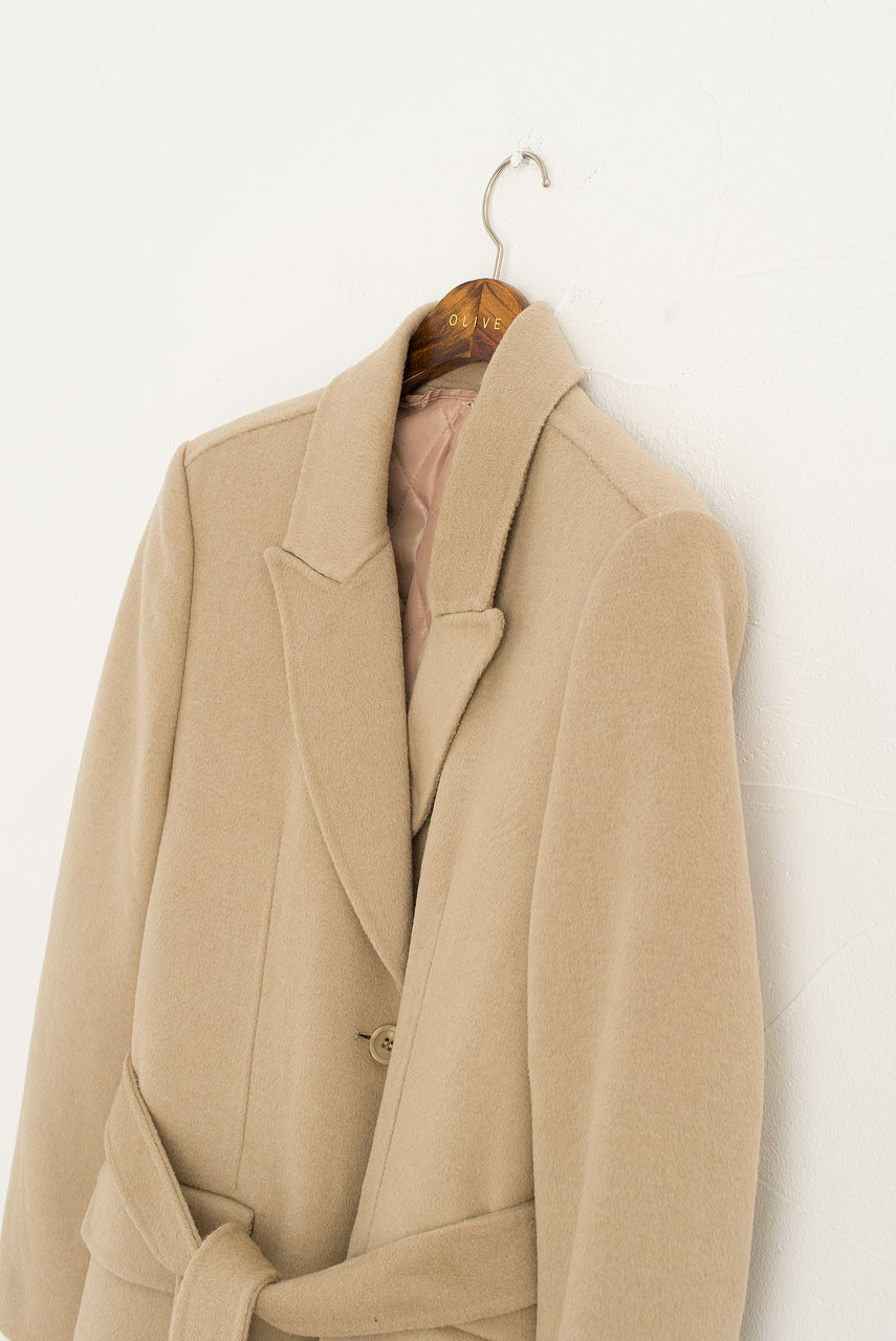 Ella Double button Seamless coat, Sage