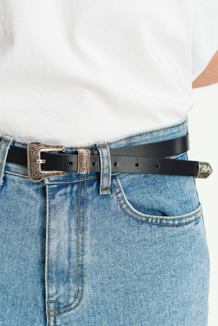 Menswear | Jesse Leather Belt, Black