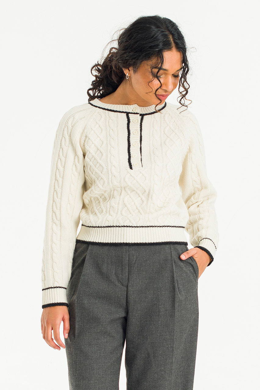 Fisher Button Jumper, Ivory