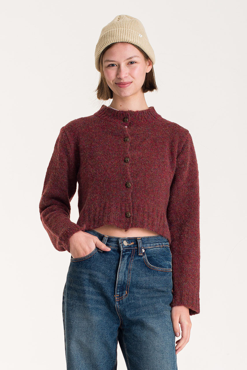 Hana Mini Crop Cardigan, Hibiscus