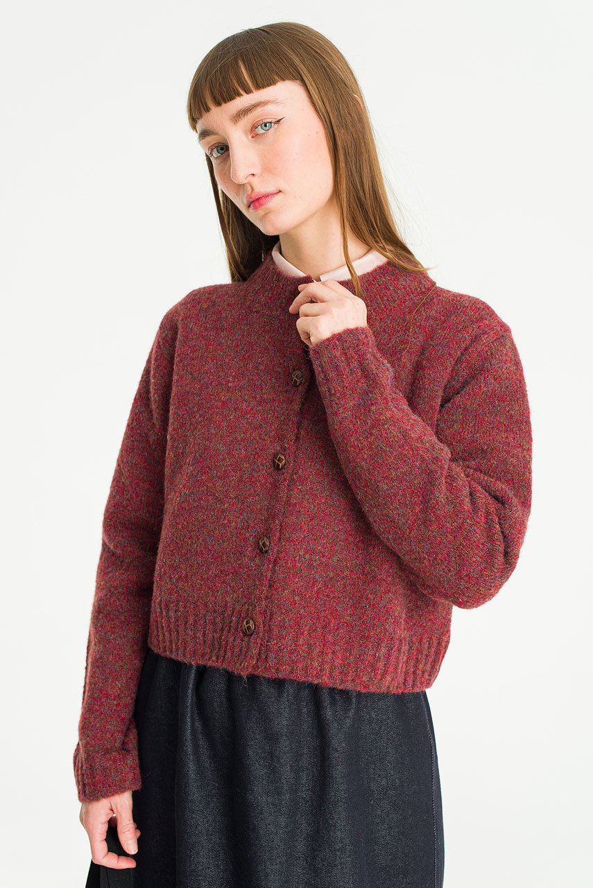 Hana Mini Crop Cardigan, Hibiscus