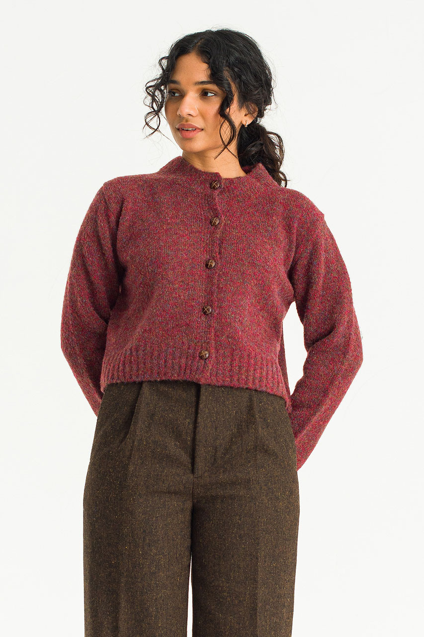 Hana Mini Crop Cardigan, Hibiscus